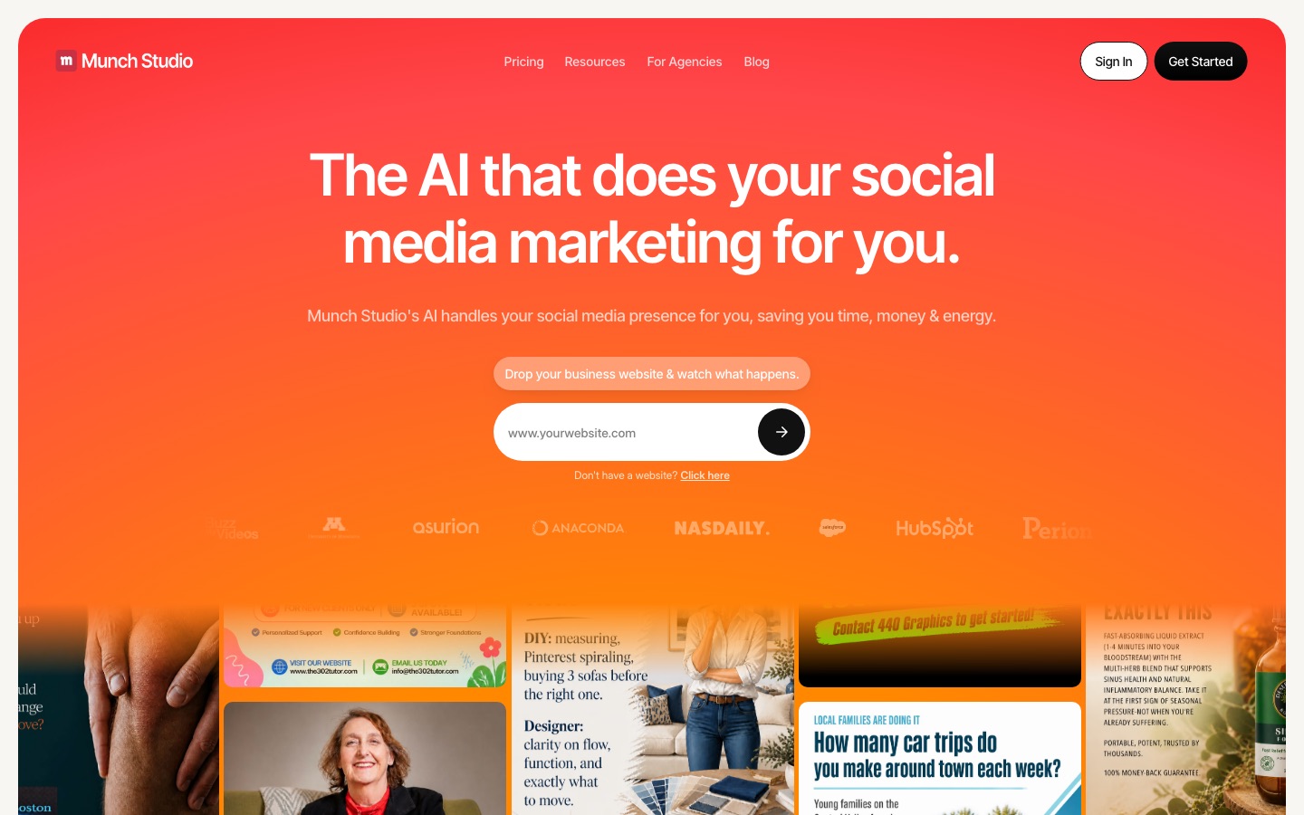 Munch Studio homepage screenshot