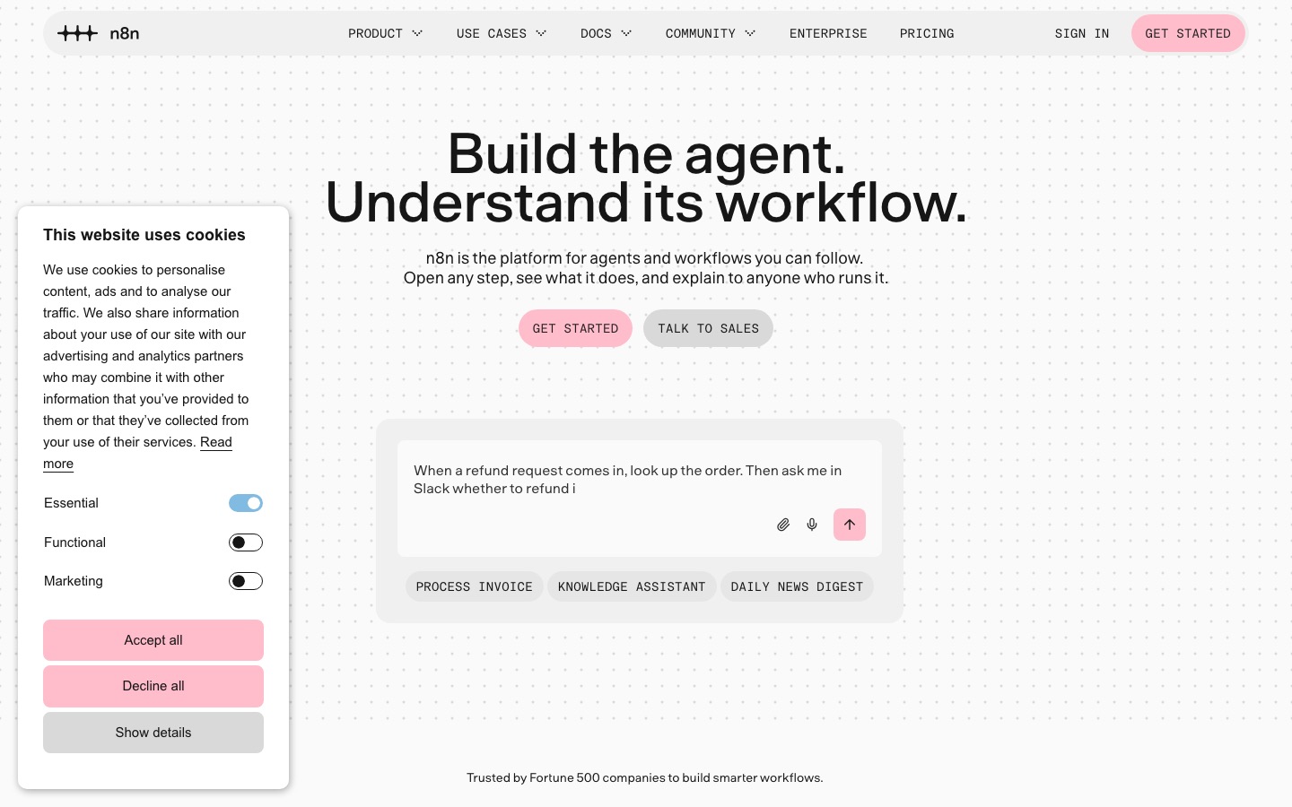 n8n homepage screenshot