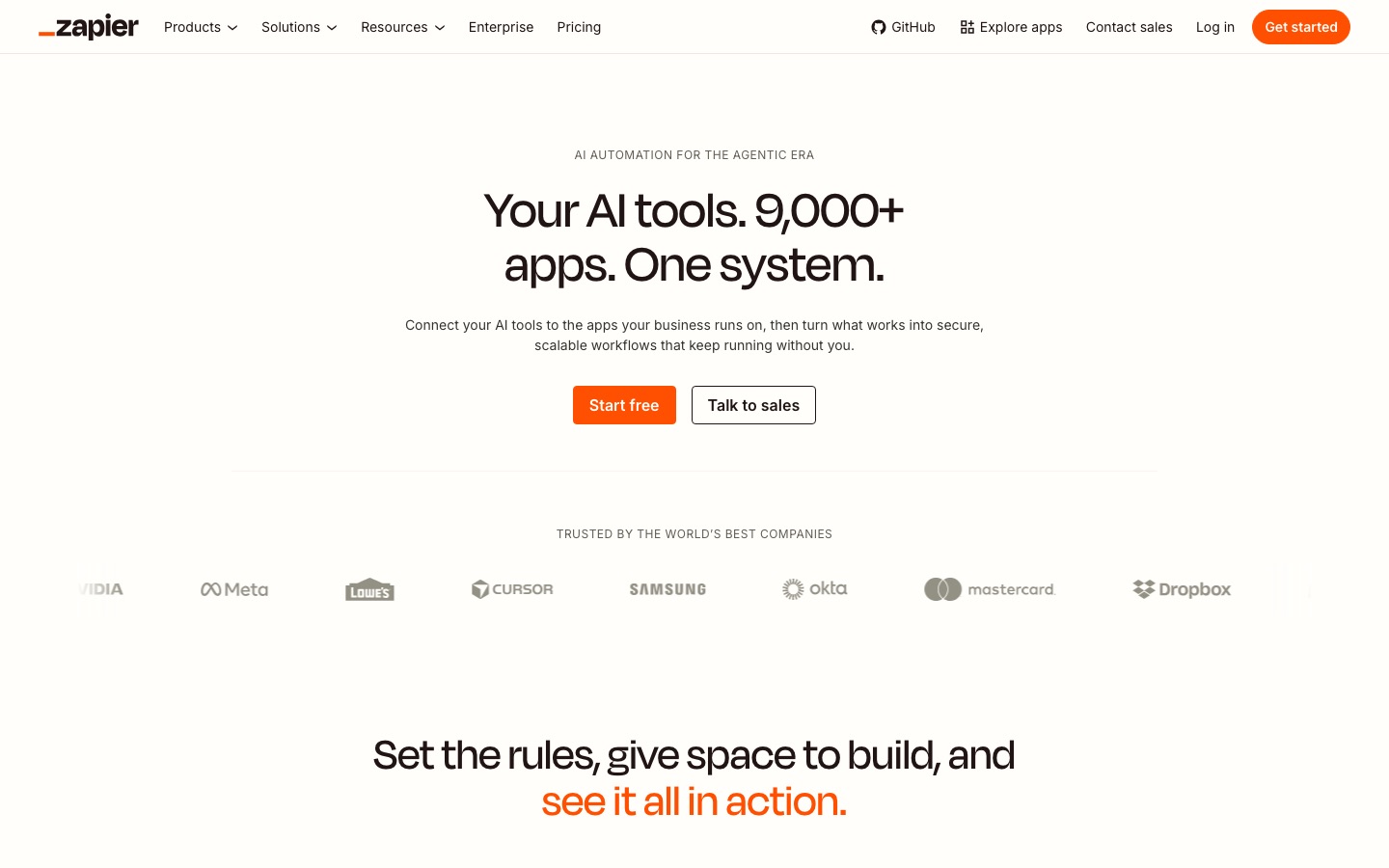 Zapier AI homepage screenshot