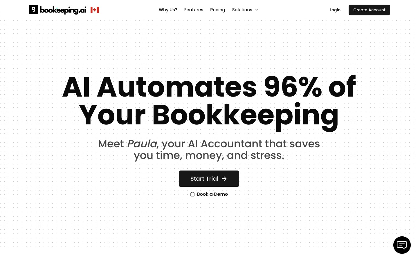 Bookeeping.ai homepage screenshot