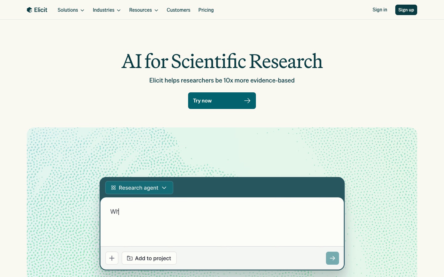 Elicit homepage screenshot