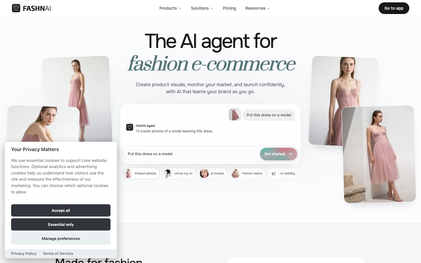 FASHN homepage screenshot