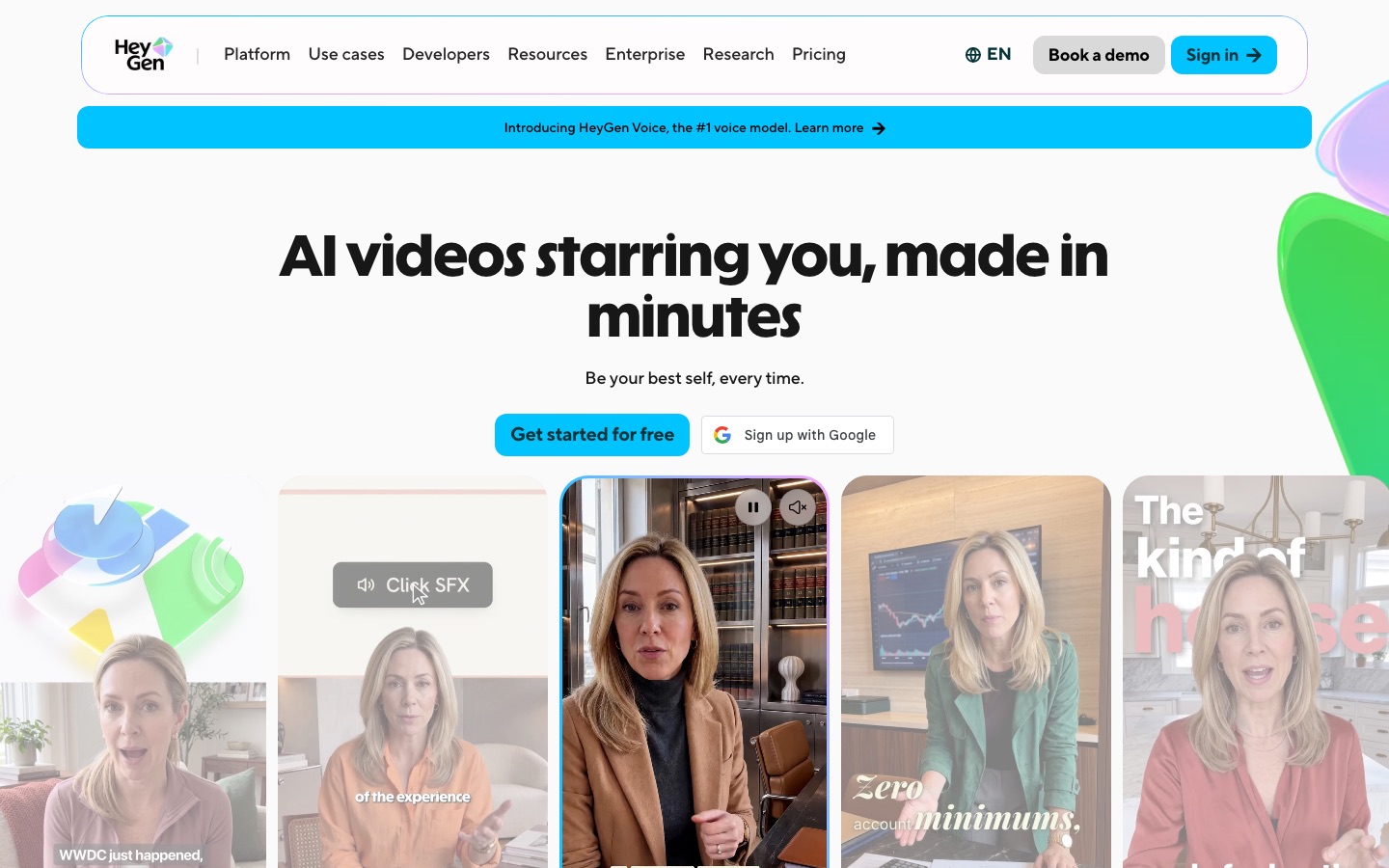 HeyGen homepage screenshot