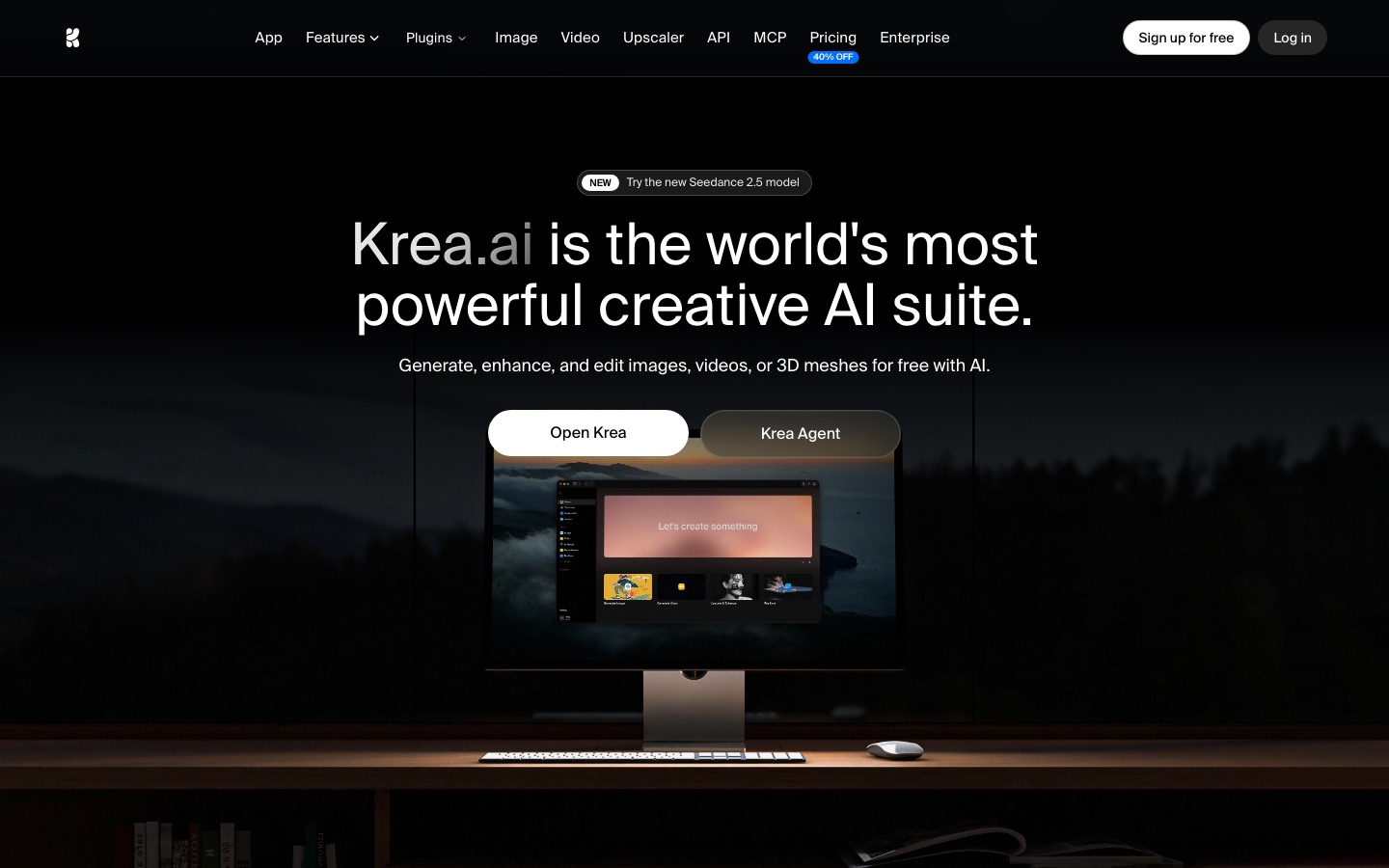 Krea homepage screenshot